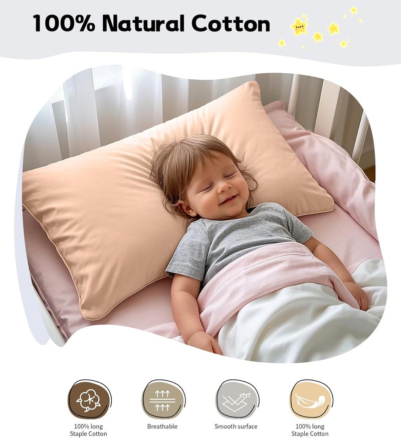 DEEPDREAM Toddler Pillowcases for 13x18 Pillow 2 Pack, 100% Cotton Travel Pillow Case Cover, 600 Thread Count Cotton Pillow Covers, Soft & Breathable Small Pillow Cases Envelope Closure, Champagne - Image 3